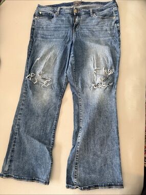 torrid Light Blue Distressed Flare Jeans 18S